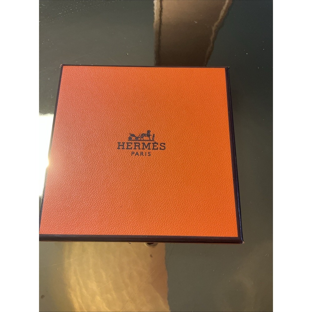 Hermes Authentic Empty Small Orange Jewelry Box 3.5"x3.5"x1.25"